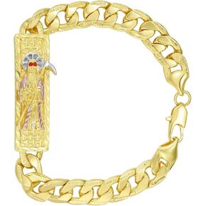 Santa Muerte Bracelet Diamond 24K Gold Plated Santa Muerte Pendant Jewelry With Sickle Holiday Gift (Gold 288)