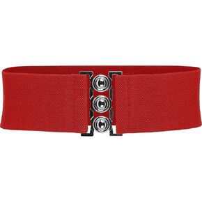 BlackButterfly Wide Elastic Waist Cinch Stretch Waistband Retro Clasp Buckle Belt