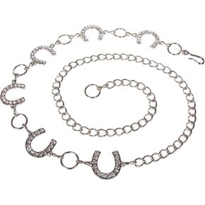 beltiscool Ladies Rhinestone Horseshoe Metal Chain Belt