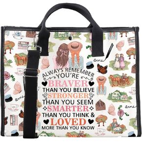 CMNIM Anne Green Gables Inspired Tote Bag Anne Movie Gift Anne Book Literary Gifts for Readers Always Remember You’re Braver