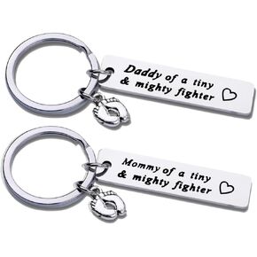 Nicu Mom Gifts for Nicu Dad Gifts for Parent New Born Gifts for Mom Parents Preemie Baby Gifts for Dad Mom Inspirational Gifts for Women Men Friends New Dad Gifts for Men Keychain Set for Women Men