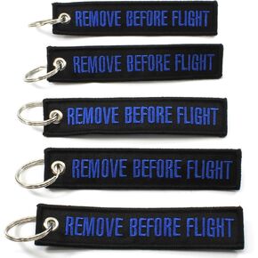 Rotary13B1 Remove Before Flight Key Chains - Black/Blue - 5pcs