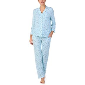 kate spade new york Pajamas for Women 2 Piece Set Comfy Modal Classic 3/4 Sleeve Notch Collar Button Top & Pants