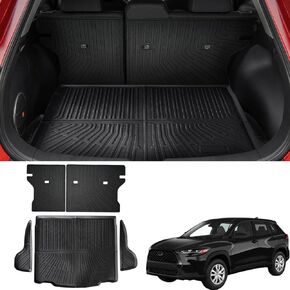 Marretoo Cargo Mat 2022-2024 2025 for Toyota Corolla Cross Accessories (FWD Models Only) Cargo Mat Seat Backrest 2 in 1 Mat All-Weather TPE Black Trunk Cargo Liner for Corolla Cross 2025 Accessories