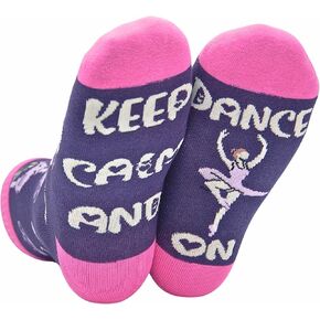 InnoBeta Dance Teacher Gifts for Women, Dancer Gifts for Girls, Gifts for Dancers, One Size Crew Socks, Keep Calm and Dance On