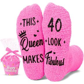 HAPPYPOP 40th Years Old Birthday Gifts for Women - Novelty Socks for 40 Year Olds, Gift Ideas for 40 Year Old Female, Best Gifts for 40 Year Old Middle Aged Woman