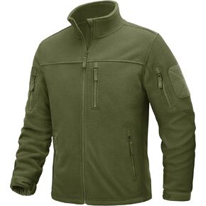 TACVASEN Men's Fleece Jacket Full Zip Winter Jacket Lightweight Tactical Jackets Outdoor Hiking Coats with Pockets