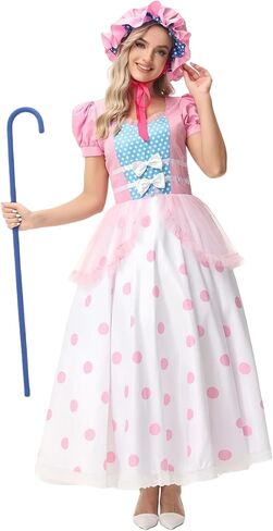 زي Bo Peep للنساء، فستان Woody’s Girlfriend Jessie Cosplay، فساتين مهرجان أكتوبر للمزرعة الكلاسيكية باللون الوردي للهالوين in Saudi Arabia