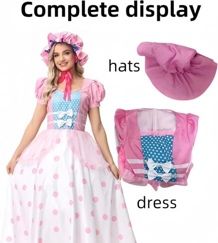 زي Bo Peep للنساء، فستان Woody’s Girlfriend Jessie Cosplay، فساتين مهرجان أكتوبر للمزرعة الكلاسيكية باللون الوردي للهالوين in Saudi Arabia