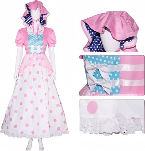 زي Bo Peep للنساء، فستان Woody’s Girlfriend Jessie Cosplay، فساتين مهرجان أكتوبر للمزرعة الكلاسيكية باللون الوردي للهالوين in Saudi Arabia
