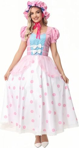 زي Bo Peep للنساء، فستان Woody’s Girlfriend Jessie Cosplay، فساتين مهرجان أكتوبر للمزرعة الكلاسيكية باللون الوردي للهالوين in Saudi Arabia