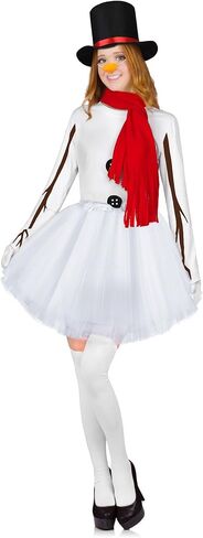 Snowman Costume Ladies Snowman Costume Set Snowman Plush Role Play Costume Tutu Dress Socks Hat Scarf in Kuwait