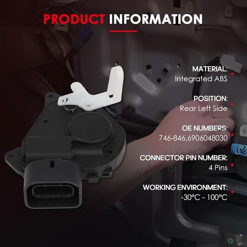 CCIYU Door Lock Actuator Fit 2001 2002 2003 2004 2005 2006 2007 for Toyota for Highlander,Door Lock Actuator Front Left Driver Side Assembly, Replaces # 746-844,6904048060,DLA1495. in Saudi Arabia