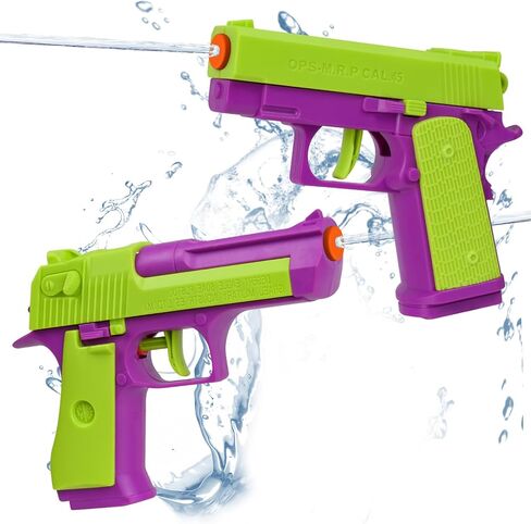 2 Pack Water Gun Squirt Guns for Kids - Mini Water Blaster Soaker 100cc Capacity Water Pistol Toys, Ideal Summer Gifts for Swimming Pool Beach Outdoor Water Toys for Boys Girls (Blue Gray) in Kuwait