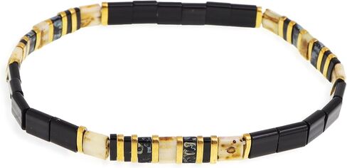Sonateomber Tila Flat Beaded Stretch Bracelets for Women, Trendy Stackable Colorful Glass Square Beads Stack Bracelet Beach Jewelry Gift in Saudi Arabia