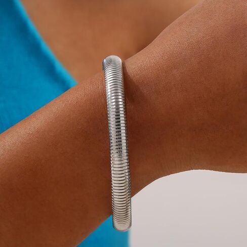 Chunky Snake Chain Bangle Bracelet for Woman, Stainless Steel Flexible Stretch Bracelets 20,16,12,10,8mm Bangles Trendy Jewelry Gifts in Saudi Arabia