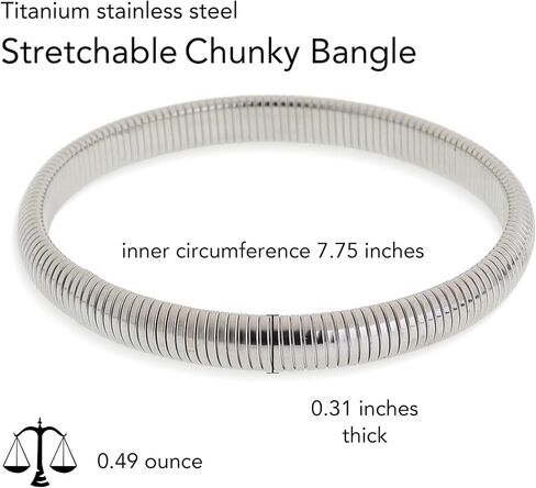 Chunky Snake Chain Bangle Bracelet for Woman, Stainless Steel Flexible Stretch Bracelets 20,16,12,10,8mm Bangles Trendy Jewelry Gifts in Saudi Arabia