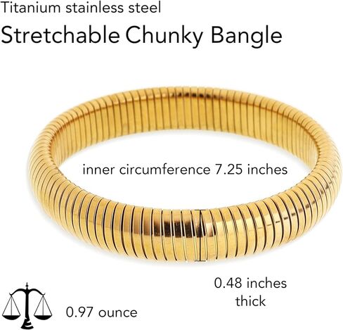 Chunky Snake Chain Bangle Bracelet for Woman, Stainless Steel Flexible Stretch Bracelets 20,16,12,10,8mm Bangles Trendy Jewelry Gifts in Saudi Arabia