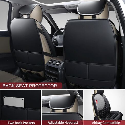 Universal 5-Piece Leather-Like car seat Cover, Full Set Protector for Jeep, Van, SUV, Pickup, Sedan, Wagon. Waterproof, wear-Resistant, Anti-Slip Bottom, Long-Lasting Durability. in Saudi Arabia