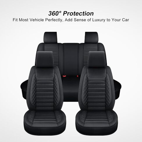 Universal 5-Piece Leather-Like car seat Cover, Full Set Protector for Jeep, Van, SUV, Pickup, Sedan, Wagon. Waterproof, wear-Resistant, Anti-Slip Bottom, Long-Lasting Durability. in Saudi Arabia