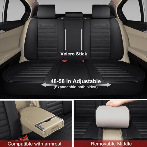 Universal 5-Piece Leather-Like car seat Cover, Full Set Protector for Jeep, Van, SUV, Pickup, Sedan, Wagon. Waterproof, wear-Resistant, Anti-Slip Bottom, Long-Lasting Durability. in Saudi Arabia