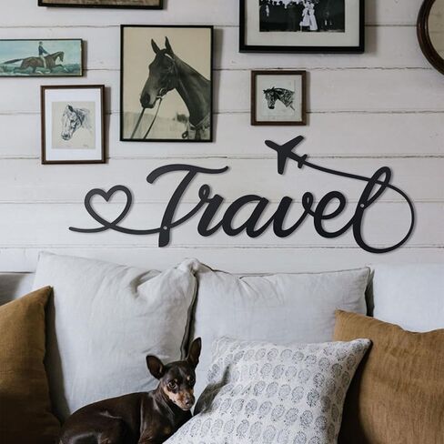 OYEFLY Travel Wall Decor,Metal Travel Decor, Travel Theme Classroom Living Room Bedroom Decor (Metal heart) in Kuwait