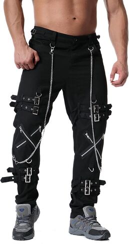 بنطال Techwear Hiphop Streetwear للرجال من Rock Punk Gothic، سروال رياضي لركوب الخيل كاجوال حريم المسار in Kuwait