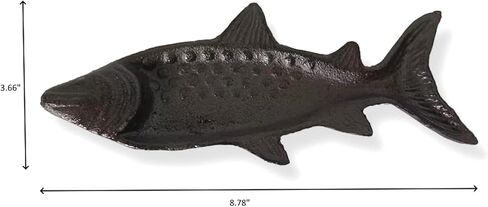 مجموعة The Bridge صينية سمك من الحديد الزهر مقاس 8.75 بوصة - صينية على شكل سمكة - ديكور منزلي للأسماك البحرية - هدية لمحبي الأسماك الصيادين - صواني من الحديد الزهر - صينية مزخرفة للديكور الساحلي - ديكور منزلي للأسماك in Kuwait