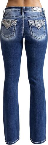 Miss Me Women's Abstract Stitch Mid-Rise Bootcut Jeans in Kuwait