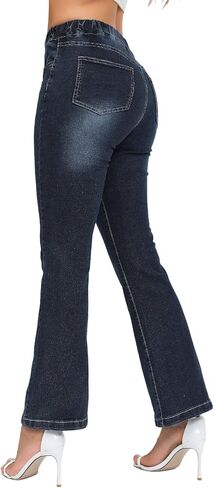 Women’ Casual Classic Bell Bottom Jeans Distressed Ripped High Waist Denim Flared Pants in Saudi Arabia