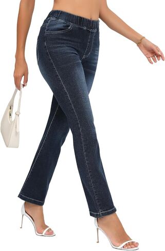 Women’ Casual Classic Bell Bottom Jeans Distressed Ripped High Waist Denim Flared Pants in Saudi Arabia