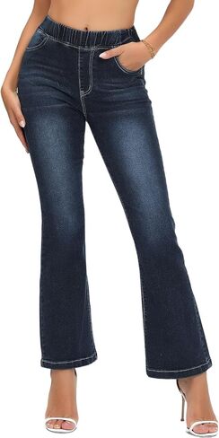 Women’ Casual Classic Bell Bottom Jeans Distressed Ripped High Waist Denim Flared Pants in Saudi Arabia