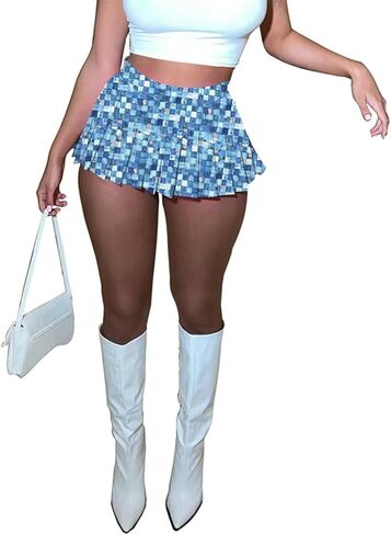 Mini Pleated Skirts for Women Womens Cargo Tennis Skirt Y2k Skater Skirt Girl Sexy Club School Skirt in Kuwait
