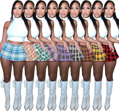 Mini Pleated Skirts for Women Womens Cargo Tennis Skirt Y2k Skater Skirt Girl Sexy Club School Skirt in Kuwait