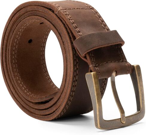 Hide & Drink, Rustic Handmade Full Grain Leather Men's Belt, Two Row Stitch Stylish Design - Everyday Belts for Men in Kuwait