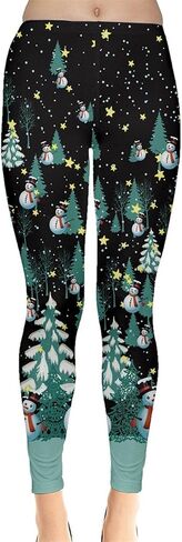 CowCow Womens Soft Stretch Opaque Tights Xmas Night Christmas Leggings - 2XL in Saudi Arabia