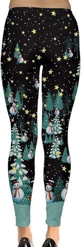 CowCow Womens Soft Stretch Opaque Tights Xmas Night Christmas Leggings - 2XL in Saudi Arabia