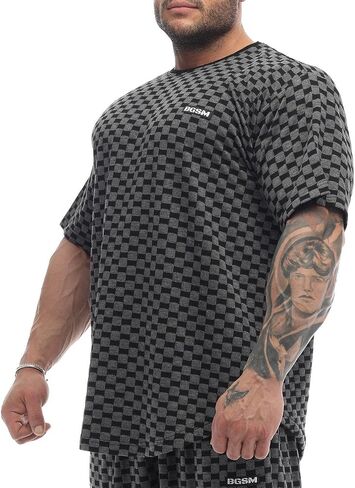 Men's Oversize Gym Fitness and Bodybuilding T-Shirt, Elastic and Lightweight Lifestyle Top in Kuwait