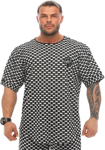 Men's Oversize Gym Fitness and Bodybuilding T-Shirt, Elastic and Lightweight Lifestyle Top in Kuwait