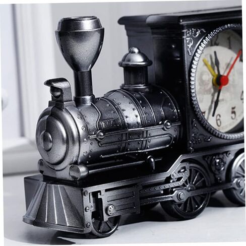 Railway Engine Alarm Clock Creative Silver Desktop Ornaments for Bedroom and Living Room Ideal Loud Alarm Clock for Heavy Sleepers Vintage in Kuwait