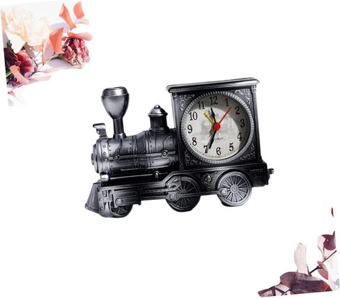 Railway Engine Alarm Clock Creative Silver Desktop Ornaments for Bedroom and Living Room Ideal Loud Alarm Clock for Heavy Sleepers Vintage in Kuwait