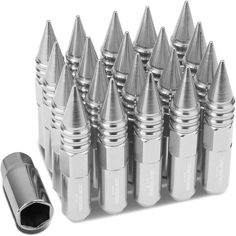 DNA MOTORING LN-ZTL-9030-15-RD 20Pcs Open/Closed End Style M12 x 1.5 20mm OD/107mm Height Wheel Lug Nuts w/Deep Drive Extension, Red in Saudi Arabia