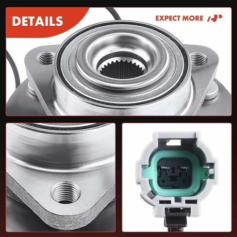 A-Premium Front Wheel Bearing and Hub Assembly with ABS & 6-Lug Compatible with Nissan Armada 2008-2012, Titan 2008-2012 & Infiniti QX56 2008-2010, RWD Only in Saudi Arabia