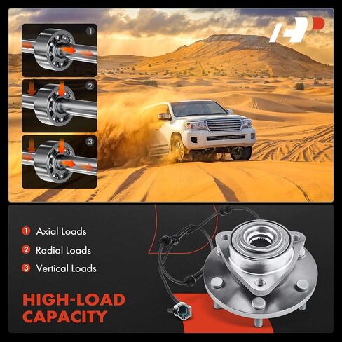 A-Premium Front Wheel Bearing and Hub Assembly with ABS & 6-Lug Compatible with Nissan Armada 2008-2012, Titan 2008-2012 & Infiniti QX56 2008-2010, RWD Only in Saudi Arabia