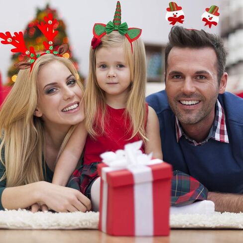 9 عبوات من عصابات رأس عيد الميلاد من Kalrus، عصابات رأس لطيفة للعطلات، عصابة رأس على شكل قوس الرنة، ممتعة لحفلات عيد الميلاد in Saudi Arabia