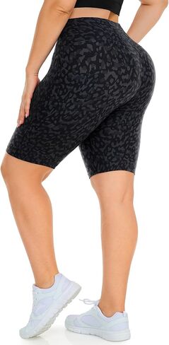 MOREFEEL Plus Size 8" Biker Shorts with Pockets for Women – High Waisted Tummy Control Black Yoga Shorts (XL-4XL) in Kuwait