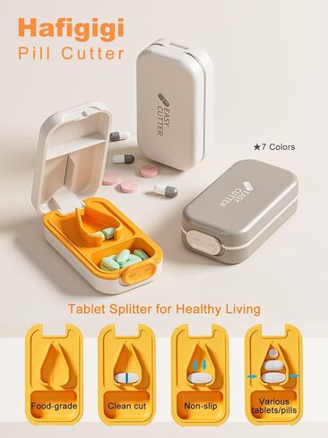 Pill Cutter Splitter for Small or Large Pills with Safety Lock - Accurate and Easy Travel-Friendly Design for Daily Use (Purple) in Saudi Arabia