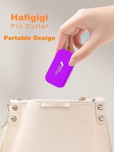Pill Cutter Splitter for Small or Large Pills with Safety Lock - Accurate and Easy Travel-Friendly Design for Daily Use (Purple) in Saudi Arabia