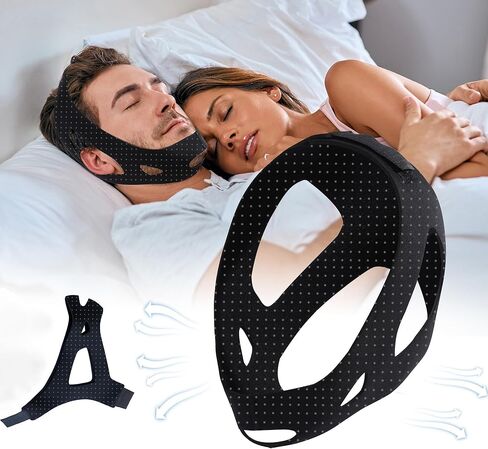 حزام الذقن المضاد للشخير لمستخدمي CPAP، سدادة الشخير مع شريط فيلكرو قابل للتعديل، حزام الذقن CPAP، أجهزة مضادة للشخير، حزام الذقن للنوم، حل بسيط وفعال لوقف الشخير in Saudi Arabia