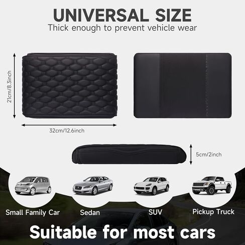 Einesin Universal Center Console Cover, with Leather Side Pockets for Car, Middle Console Cover Lid for Truck | Auto | SUV, Interior Accessories Prevent Scratching in Saudi Arabia